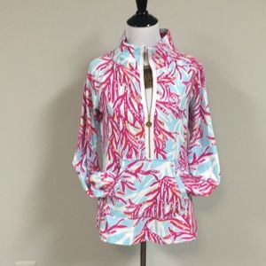Lilly Pulitzer Small Popover Zipper Shirt